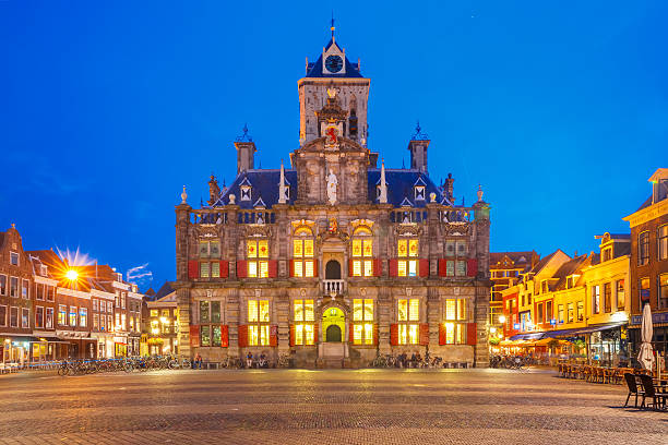 istock Markt square at night in Delft, Netherlands 603279702