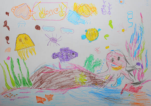 photo of a crayon drawing