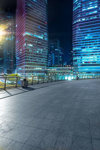istock empty asphalt road with cityscape and skyline of Shanghai 603281240