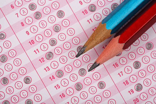 optical form of an examination with pencil     