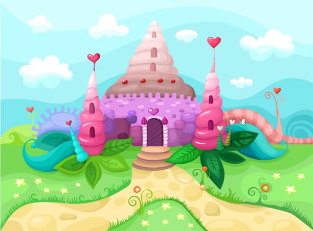 magic castle vector art illustration