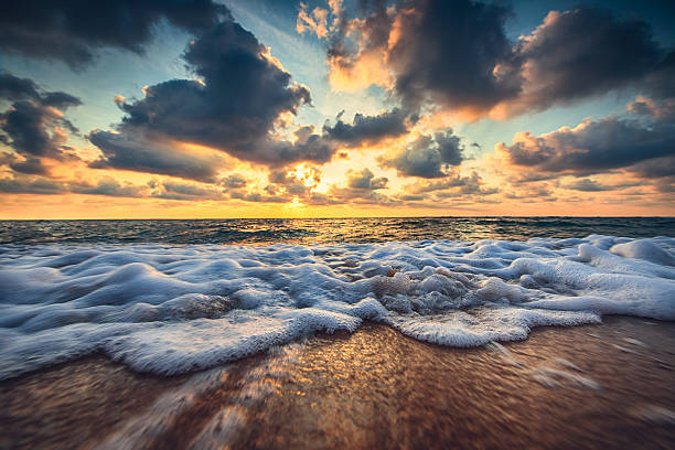 istock Beautiful sunrise over the sea 603285840