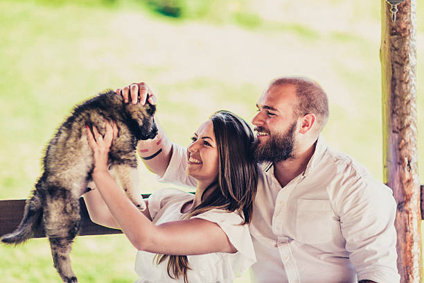 istock Couple with their little dog 603287220