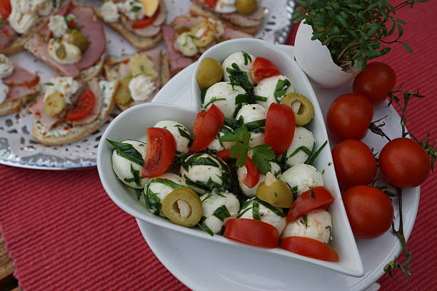 istock Home cooking. Antipasti - Mozzarella and tomatoes 603288272