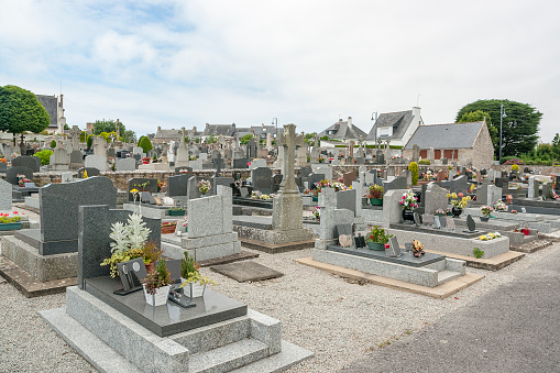 graveyard in a town named Carnac in the Morbihan department in Brittany, France
