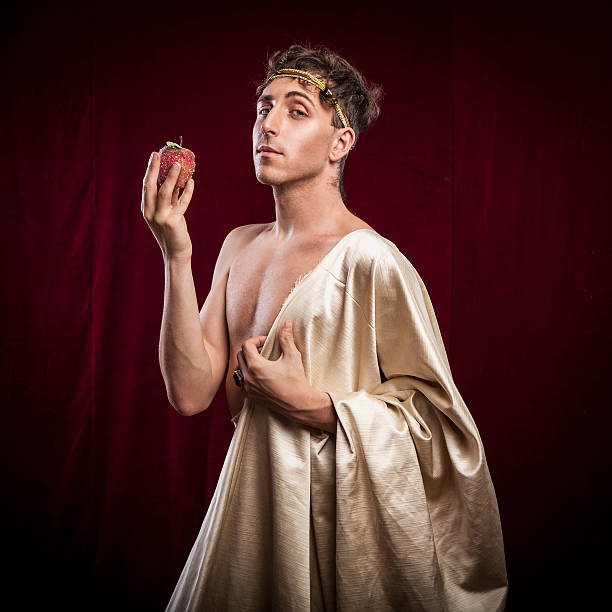 portrait of ancient roman man - toga stockfoto's en -beelden