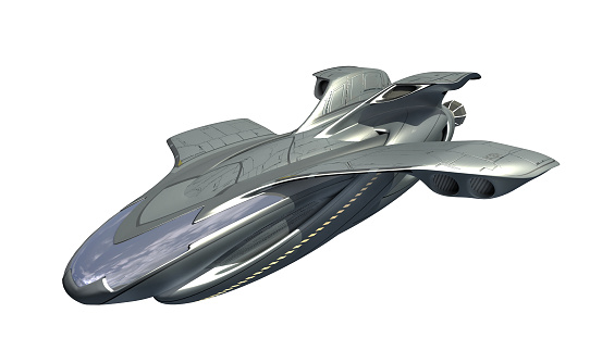 3D  rendering of aircraft for science fiction backgrounds of alien spacecraft or advanced military drone with the clipping path included in the file.