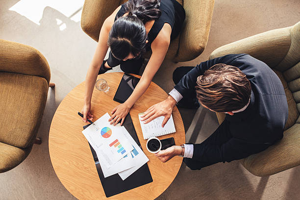 istock Corporate people discussing new business project using charts 603316420