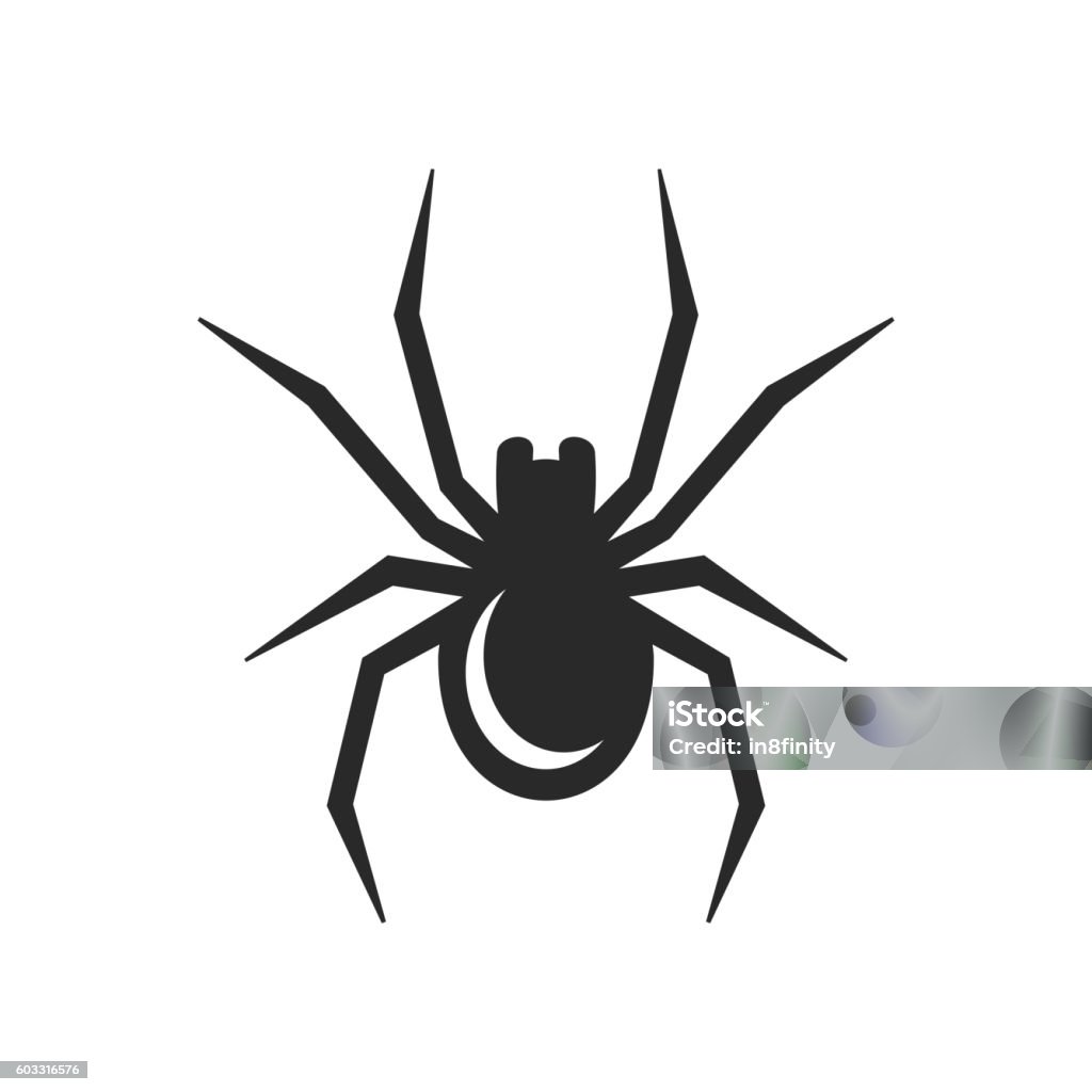 Black Spider Icon. Vector Spider Icon on White background. Vector illustration Spider stock vector