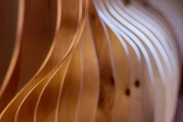 acabado interior decorativo de madera - curva forma fotos fotografías e imágenes de stock