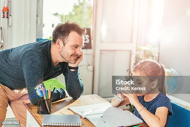 Girl Drinking Water Stock Photo - Download Image Now - Drinking, Father, Drinking Glass