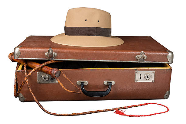 istock Travel and adventure concept with hat and suitcase 603852146