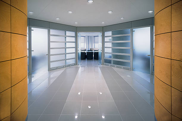 Modern design entrance into an office of italian corporate Modern design entrance into an office of italian corporate small office stock pictures, royalty-free photos & images