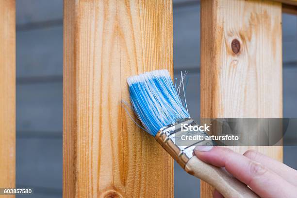 Painting Terrace Railings Stock Photo - Download Image Now - Applying, Backgrounds, Balcony