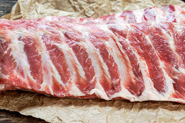 istock Raw Pork ribs, on crumpled paper 603859864