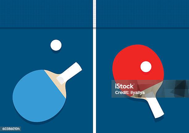 Pingpong Vector Illustration Stock Illustration - Download Image Now - Table Tennis, Table Tennis Racket, Racket