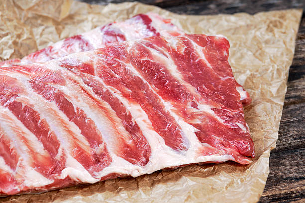 istock Raw Pork ribs, on crumpled paper 603860170