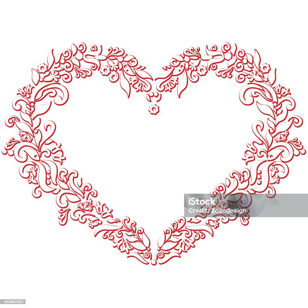 Valentines Day Embroidery And Cutout Inspired Heart 3d Stock Illustration -  Download Image Now - iStock