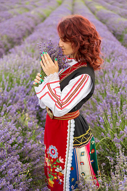 istock Bulgarian girl in a lavender field 603863904