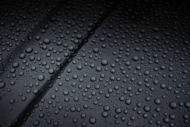 raindrops on the metal car body