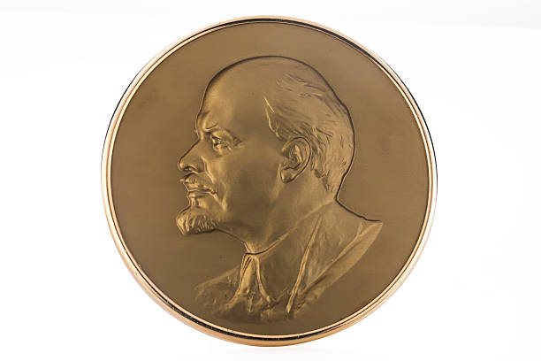 istock Medallion with soviet leader Vladimir Lenin 603868730
