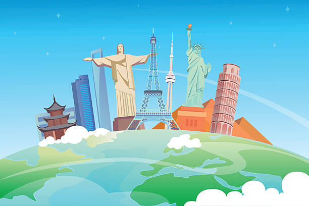 istock Travel to World. Road trip. Tourism. Landmarks on the globe. 603869430