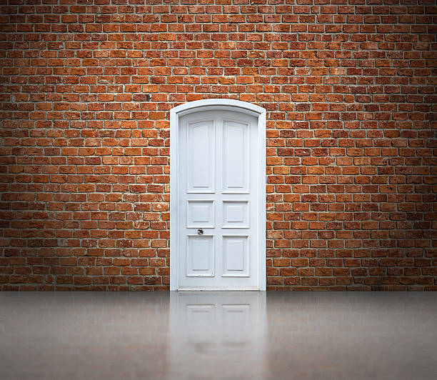 istock Domestic room with white door 603870196