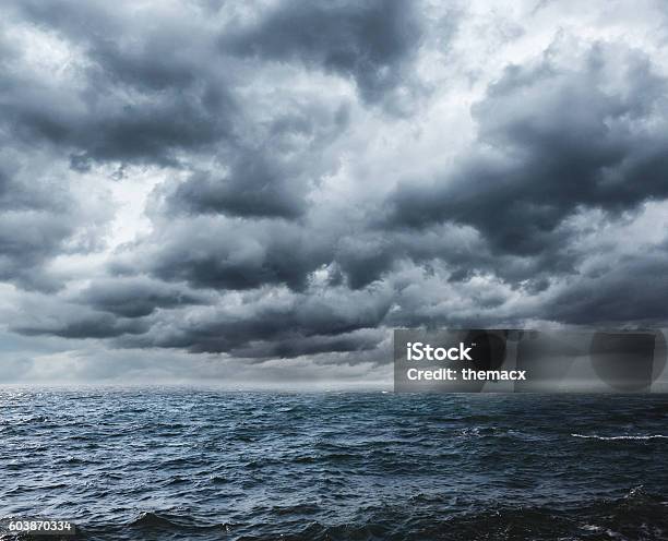 Stromy Clouds And Sea Stock Photo - Download Image Now - Cloud - Sky, Sea, Beauty In Nature
