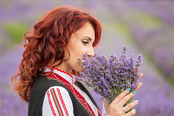 istock Bulgarian girl in a lavender field 603871352