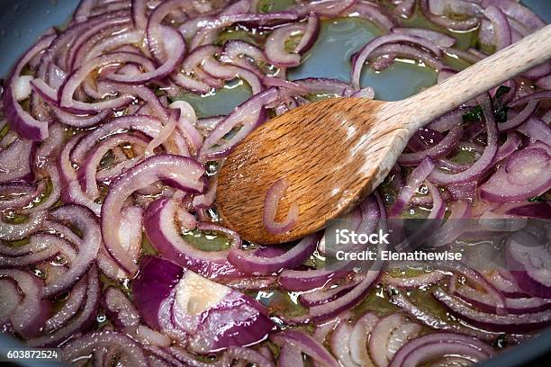 Sauteed Onions Stock Photo - Download Image Now - Onion, Caramelized, Cooking Pan
