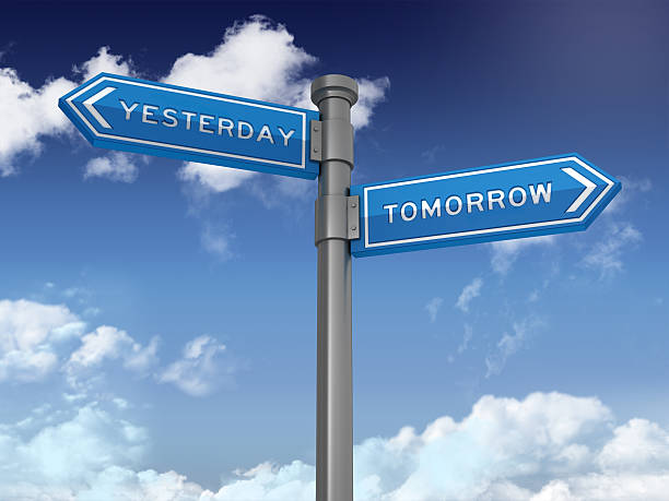 istock Directional Sign Series:  YESTERDAY TOMORROW 603873052
