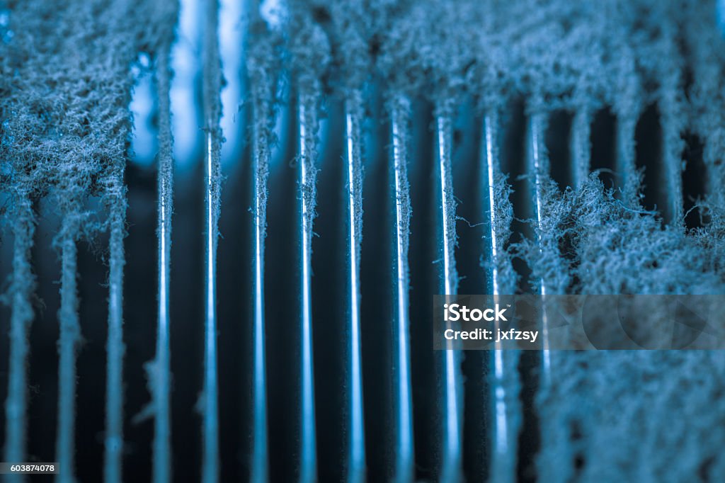 CPU radiator with dust studio shot Air Duct Stock Photo