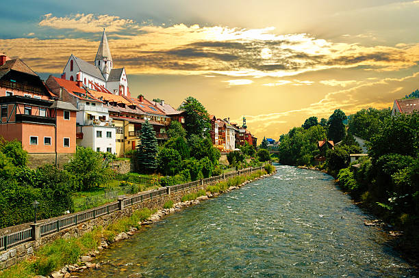 Beautiful view of Murau, Austria stock photo