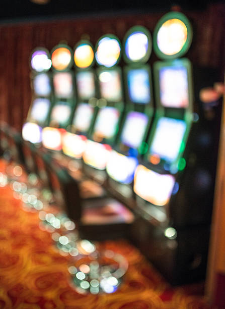 istock defocus Slot machine casino background 603887356