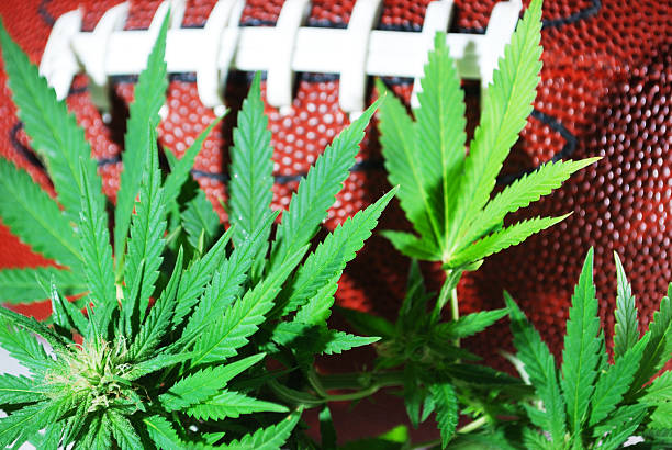 Football with Marijuana stock photo
