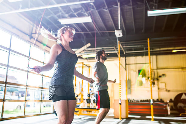 istock Cross Training Couple Jump Ropes 603898090