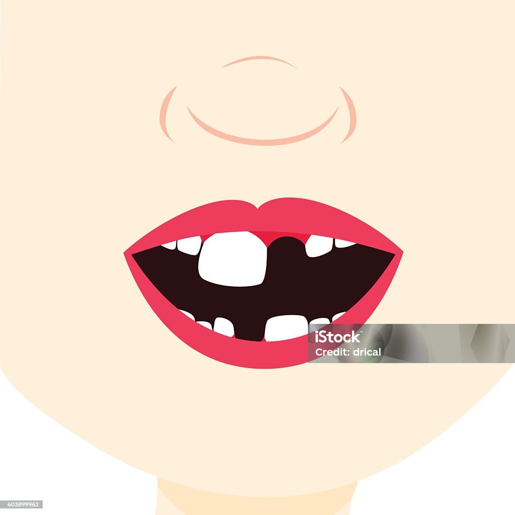 Child with baby tooth - Royalty-free Criança arte vetorial