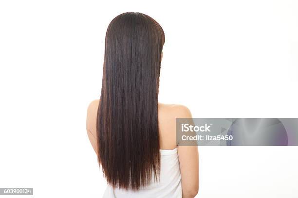 Woman With Long Hair Stock Photo - Download Image Now - Women, Only Women,  Rear View - iStock