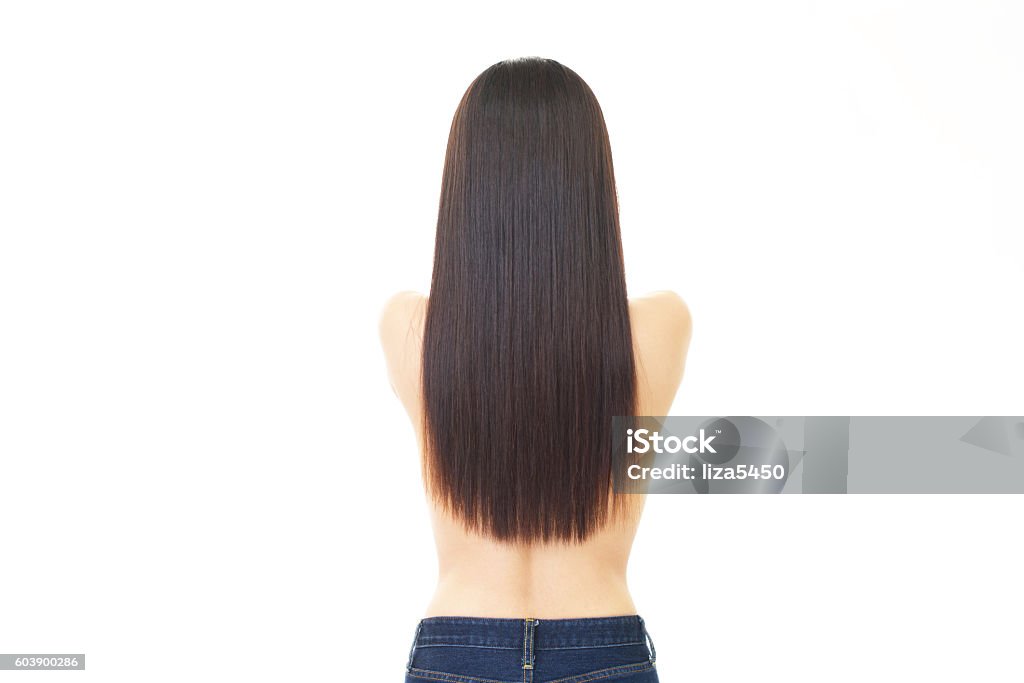 Woman With Long Hair Stock Photo - Download Image Now - Rear View, Long Hair,  Back - iStock