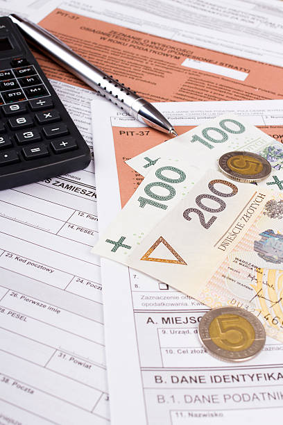 istock Filling in polish individual income tax form PIT 603901698