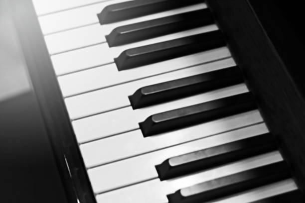 istock Piano keyboard background with blur focus. 603902962