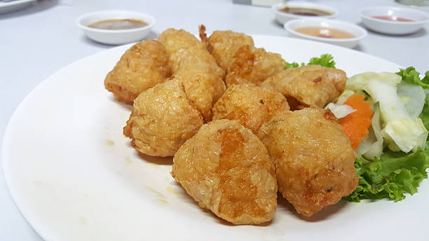 istock Chinese style deep fried shrimp meat balls 603903918