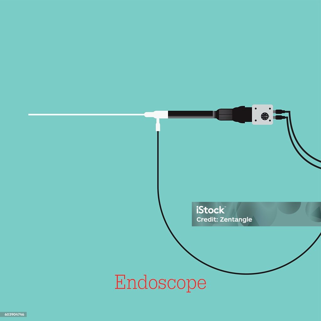 Medizinisches Instrument Endoskop für die Forschung verschiedener Krankheiten. - Lizenzfrei Endoskop Vektorgrafik