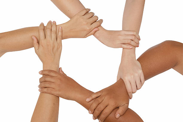 istock Teamwork concept,Business team joining hands holding together co 603905282