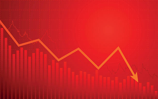 istock Business chart with downtrend line arrow in bear market 603911638