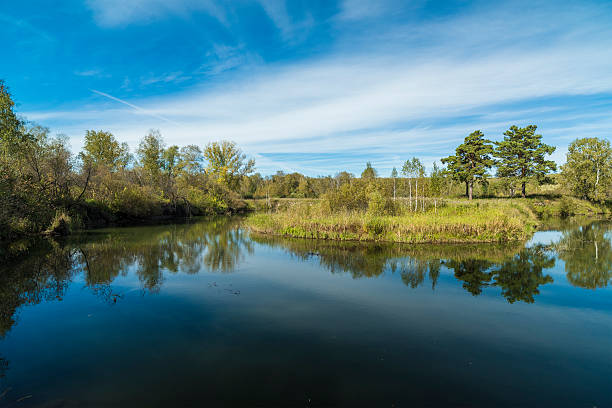 istock Summer Siberian landscape with a river view 603985654
