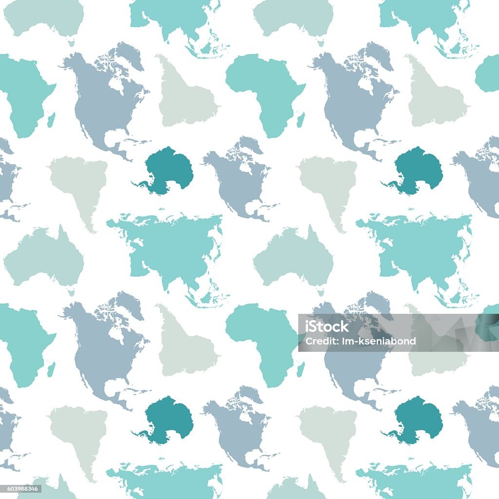 Continent Patterns Seamless Pattern Of Continents Stock Illustration - Download Image Now ...