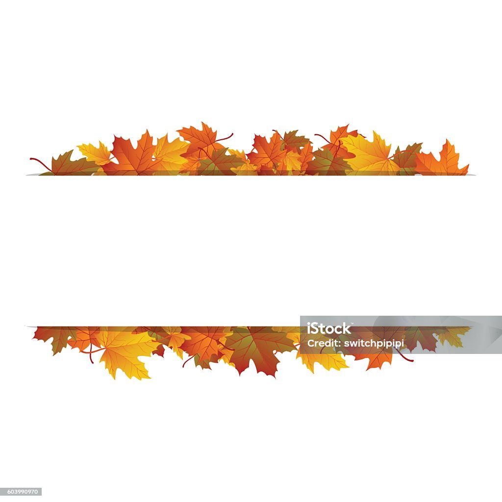 Folhas de outono em torno de retângulo em branco. Banner vetorial - Vetor de Outono royalty-free