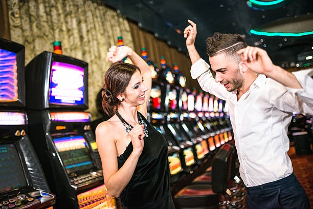 istock Happiness couple winning at Casino 603991178
