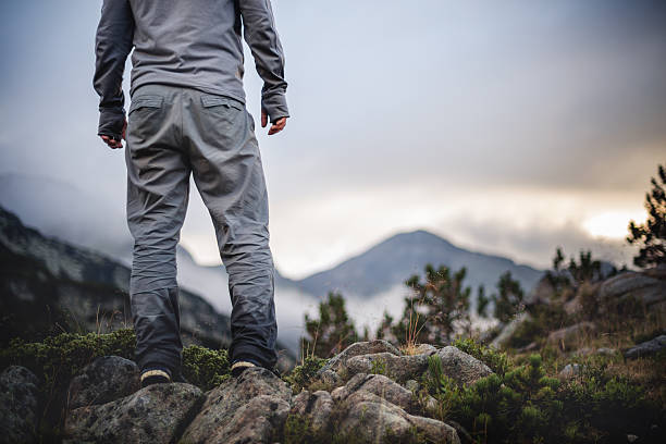 istock Traveler looks on a mountain peak 603993614